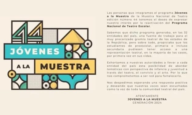 LOS JÓVENES DE LA 44 MNT REÚNEN FIRMAS PARA REACTIVAR EL PROGRAMA NACIONAL DE TEATRO ESCOLAR