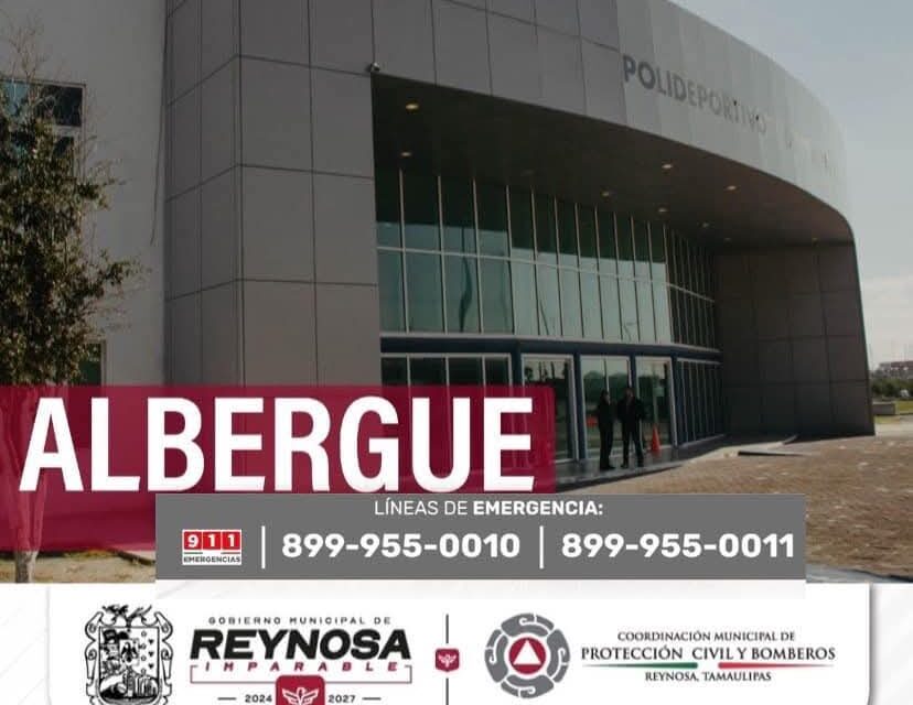 OFRECE EL GOBIERNO DE REYNOSA ALBERGUE POR LAS BAJAS TEMPERATURAS