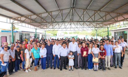 CONSTRUYE EL GOBIERNO DE REYNOSA AULA ESCOLAR EN TELESECUNDARIA DE LAMPACITOS
