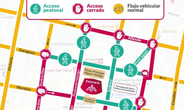CIERRE DE VIALIDADES EN ZONA CENTRO POR LA CEREMONIA DEL GRITO DE INDEPENDNECIA