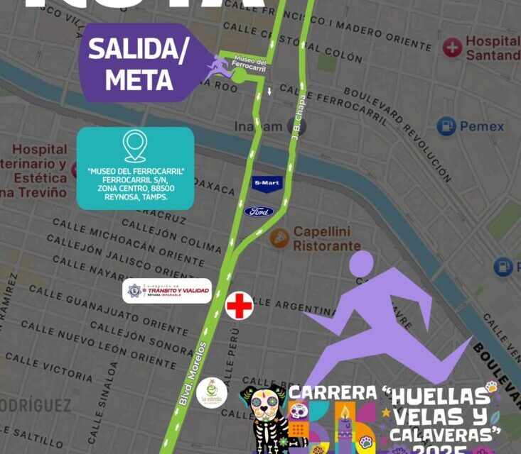 TODO LISTO PARA LA CARRERA “HUELLAS, VELAS Y CALAVERAS EN REYNOSA”