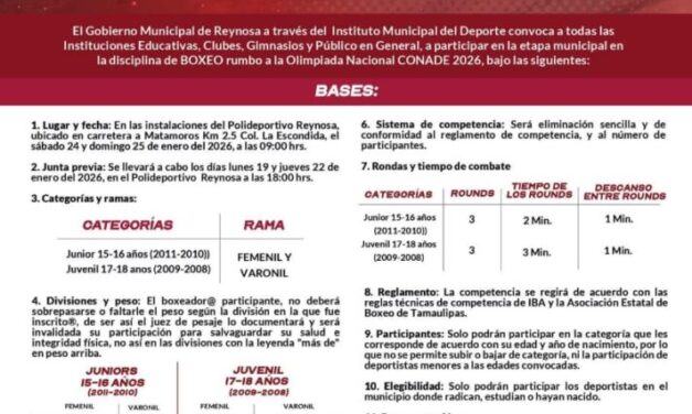 YA ESTÁ ABIERTA LA CONVOCATORIA PARA LA OLIMPIADA MUNICIPAL DEL DEPORTE