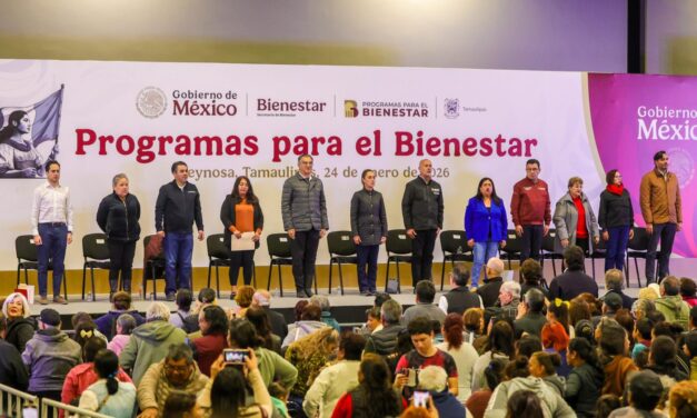 SHEINBAUM ENTREGA APOYOS FEDERALES EN REYNOSA JUNTO AL GOBERNADOR VILLARREAL Y EL ALCALDE PEÑA ORTIZ