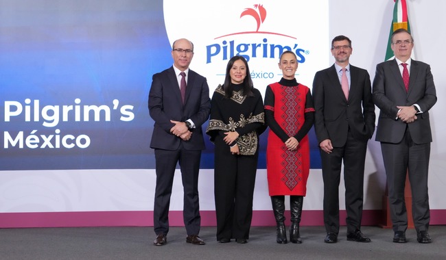 PLAN MÉXICO: EMPRESA GLOBAL PILGRIM’S INVERTIRÁ EN EL PAÍS MIL 300 MILLONES DE DÓLARES PARA 2026-2030; GENERARÁ 20 MIL EMPLEOS