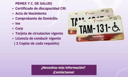 DIF REYNOSA FACILITA TRÁMITE DE PLACAS PARA PERSONAS CON DISCAPACIDAD NEUROMOTORA