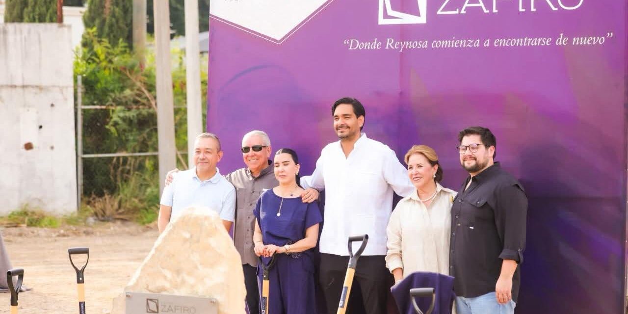 COLOCÓ CARLOS PEÑA ORTIZ PRIMERA PIEDRA DEL CENTRO COMERCIAL DISTRITO ZAFIRO EN REYNOSA